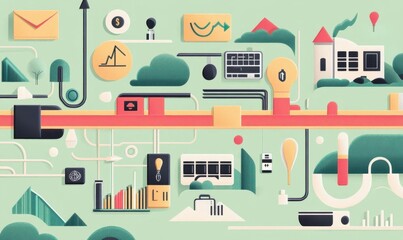 Abstract illustration depicting data visualization and technology concepts.