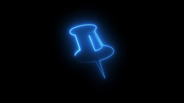 push pin isolated on black backgraound animation 4k video