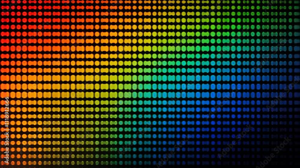 Poster colorful gradient pattern with vibrant hues arranged in dots creating a visually striking effect