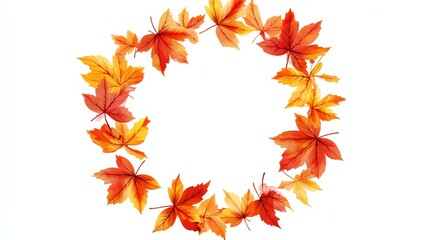 Fototapeta premium A wreath of colorful autumn leaves.