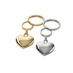 Gold and Silver Heart-Shaped Keychain Set A Romantic Gift Idea