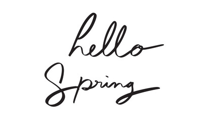 hello spring black color text font calligraphy hand written script season nature hallo beautiful floral summer season spring card message art element nature decoration ornament bloom bright word art