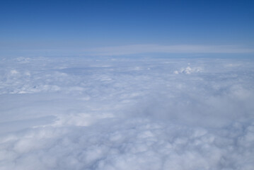 View of cloud, sea and sky from Airplane