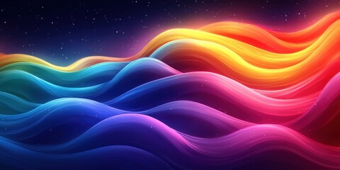 Pride Month Celebration 2025 Vibrant Rainbow Colors Love is Love LGBTQ Illustration