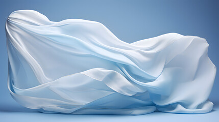 Obraz premium Digital blue fabric wavy curve abstract graphic poster PPT background