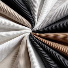 Variety of textured fabrics arranged in a circular pattern showcasing neutral colors and soft lines for design inspiration