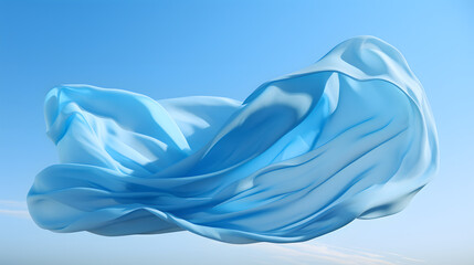Obraz premium Digital blue fabric wavy curve abstract graphic poster PPT background