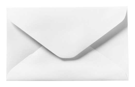 Envelope ready for delivery on a clean surface, cut out - stock png.
