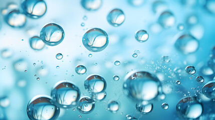 Digital blue bubble skin care products abstract poster background