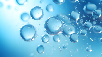 Digital blue bubble skin care products abstract poster background