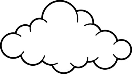 Fluffy cartoon clouds coloring outline vector