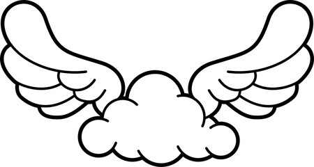Naklejka premium Fantasy whimsical clouds coloring outline vector