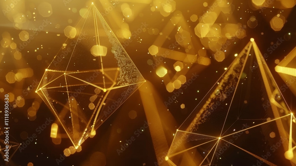 Poster the geometric precision of these crypto pyramids signifies the intricate network and complex technol