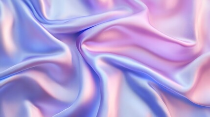 Fototapeta premium A close-up image of soft, pink and blue iridescent silk fabric.