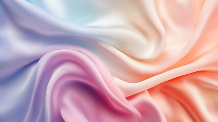 Obraz premium A silky fabric with a gradient of colors from blue to pink.