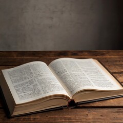 Fototapeta premium Beautifully Arranged Open Book Placed On A Textured Wooden Surface