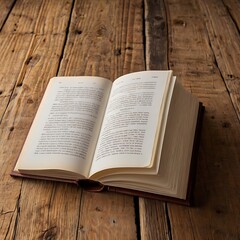 Obraz premium Beautifully Arranged Open Book Placed On A Textured Wooden Surface