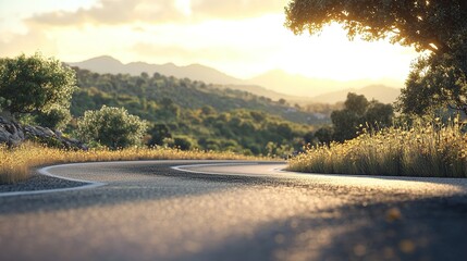 Fototapeta premium picturesque road with no cars
