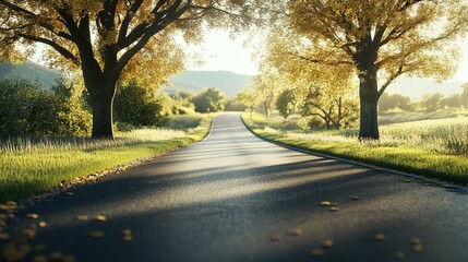 Obraz premium picturesque road with no cars