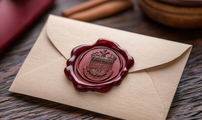 A sealed envelope with a wax stamp, suggesting formal communication.