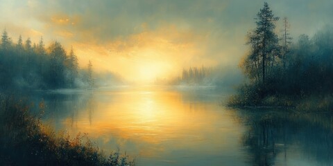 Fototapeta premium Serene Summer Landscape Watercolor Painting with Blue Sky and Green Field