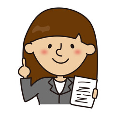 説明しているスーツの女性1