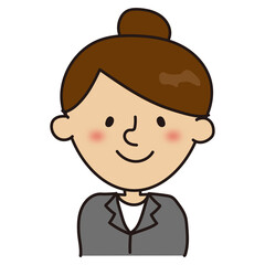 スーツのお団子の女性