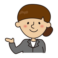 案内するスーツの女性3
