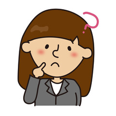 困っているスーツの女性1