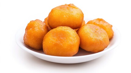 Traditional Indian Sweet Dish on White Background: Authentic Dessert Presentation