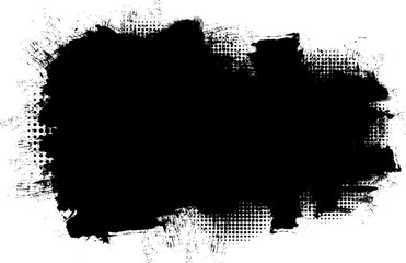 black brush painting banner label artistic grunge graphic element