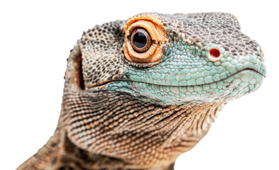 Obraz premium Close-up of a colorful lizard from nature, cut out - stock png.