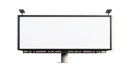 Empty white billboard large blank screen isolated on white background.