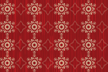 seamless pattern with red flowers