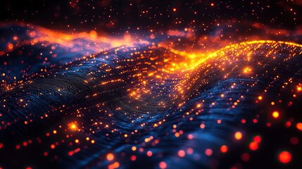 Obraz premium An abstract digital background uses geometric shapes and blurred light to represent technological innovation in business