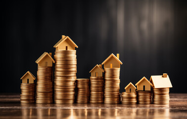 Real Estate Investment Concept with Coins and Graph