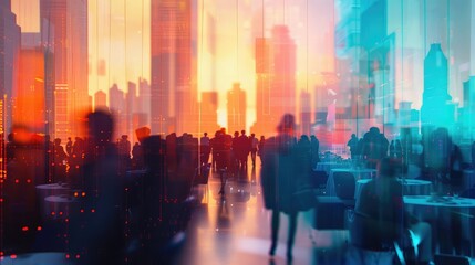 Glowing Corporate Network Activity Ideas: Blurred Atmosphere of corporate networking dinners