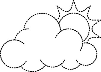 Sunset clouds coloring tracing vector