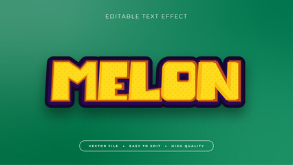 Obraz premium Melon text effect editable fruit and food text style