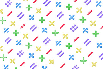 ふんわりと色が入ったカラフルな計算マークが斜めに並ぶアイコンの壁紙