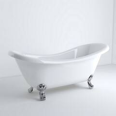 classic bathtub with clawfoot design, featuring glossy interior and elegant curves, perfect for luxurious bathroom setting