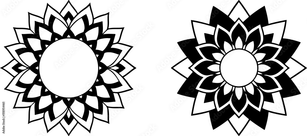Poster abstract decorative geometric circle patterns. vector art.