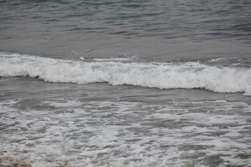 Image of waves crashing on Imrang Beach in Busan, Korea
