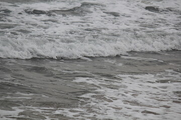 Image of waves crashing on Imrang Beach in Busan, Korea
