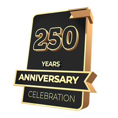 250th Anniversary backdrop, isolated on white background