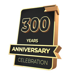 300th Anniversary backdrop, isolated on white background