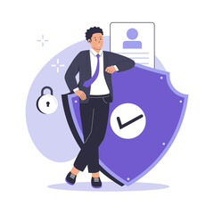 Personal information protection Illustration concept. Illustrations for websites, landing pages, mobile apps, posters and banners. Trendy flat vector illustrations