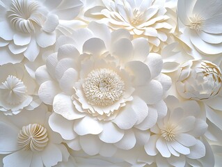 Delicate 3D Relief of Intricately Sculpted Flowers