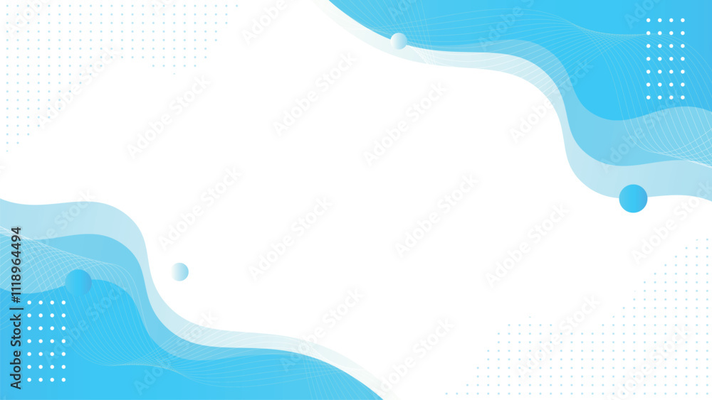 Poster abstract blue background with wave. abstract simple minimal dynamic curve blue and white business wa
