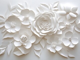 Delicate 3D Relief of Intricately Sculpted Flowers
